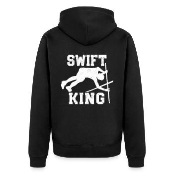 Fun Pole Vault Pole Vault - Unisex Premium Organic Zip Hoodie - black - Back - Nico (187cm)