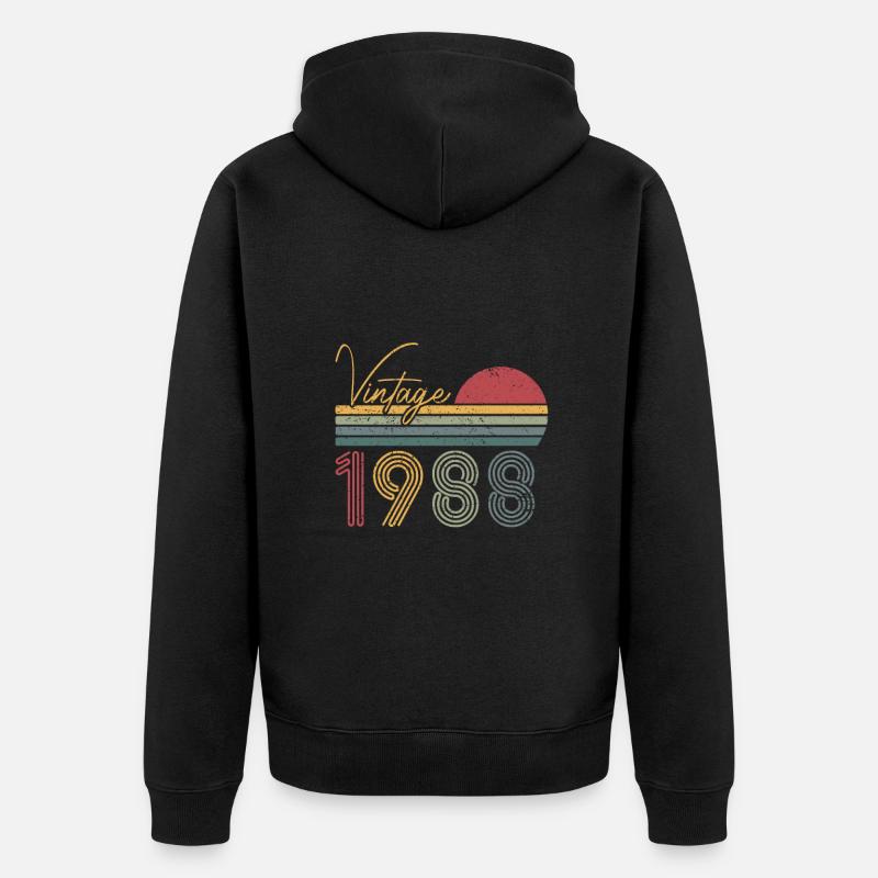 1988 Édition limitée - Veste à capuche bio Premium Unisexe - noir