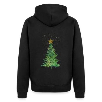 Arbre de Noël Arbre de Noël poinsettia star - Veste à capuche bio Premium Unisexe - noir - Dos - Nico (187cm)