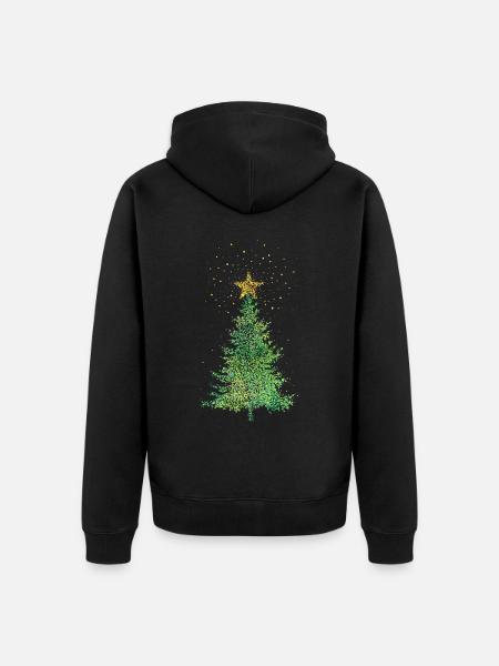 Christbaum Weihnachtsbaum Weihnachtsstern Stern - Unisex Premium Bio Zip Hoodie - Schwarz
