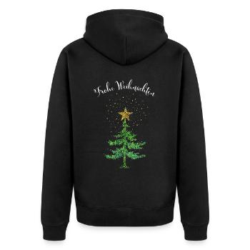 Frohe Weihnachten Weihnachtsbaum Weihnachtsstern - Unisex Premium Bio Zip Hoodie - Schwarz - Hinten - Nico (187cm)