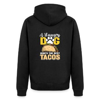 Mexiko 5. Mai Mexikanische Katze Cinco de Mayo - Unisex Premium Bio Zip Hoodie - Schwarz - Hinten - Nico (187cm)