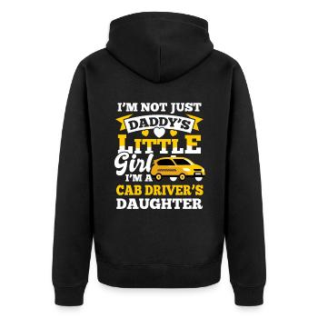 Taxi Fahrzeug Taxifahrer Tochter - Unisex Premium Bio Zip Hoodie - Schwarz - Hinten - Nico (187cm)