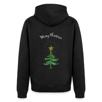 Joyeux sapin de Noël Poinsettia - Veste à capuche bio Premium Unisexe - noir - Dos - Nico (187cm)