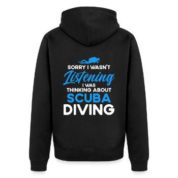Sporttauchen Geschenk Unterwasser Sporttaucher - Unisex Premium Bio Zip Hoodie - Schwarz - Hinten - Nico (187cm)