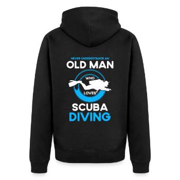 Sporttauchen Geschenk Unterwasser Sporttaucher - Unisex Premium Bio Zip Hoodie - Schwarz - Hinten - Nico (187cm)