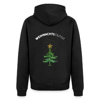 Weihnachtsbaum Christbaum Weihnachtsstern - Unisex Premium Bio Zip Hoodie - Schwarz - Hinten - Nico (187cm)