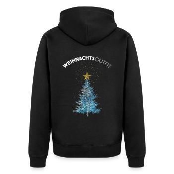 Tannenbaum Weihnachtsbaum Christbaum Tanne - Unisex Premium Bio Zip Hoodie - Schwarz - Hinten - Nico (187cm)