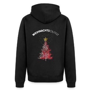 Weihnachtsbaum Christbaum Weihnachtsstern Stern - Unisex Premium Bio Zip Hoodie - Schwarz - Hinten - Nico (187cm)