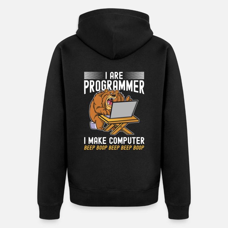 i am a programmer - Unisex Premium Organic Zip Hoodie - black