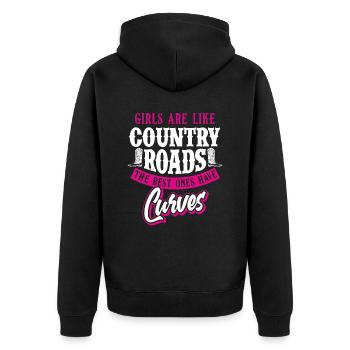 Girls Women Country Music Western Boots - Unisex Premium Organic Zip Hoodie - black - Back - Nico (187cm)