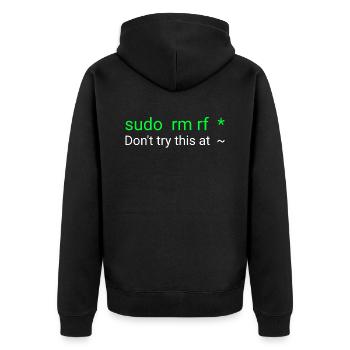 Linux sudo rm rf - Veste à capuche bio Premium Unisexe - noir - Dos - Nico (187cm)