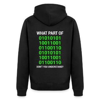 Quelle partie de vous ne comprenez pas les programmeurs - Veste à capuche bio Premium Unisexe - noir - Dos - Nico (187cm)
