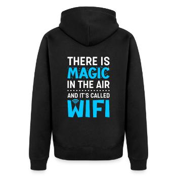Wifi Magic in the Air pour les programmeurs - Veste à capuche bio Premium Unisexe - noir - Dos - Nico (187cm)