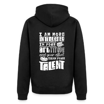 Professeur d’art, intéressé par l’effort d’artitude - Veste à capuche bio Premium Unisexe - noir - Dos - Nico (187cm)