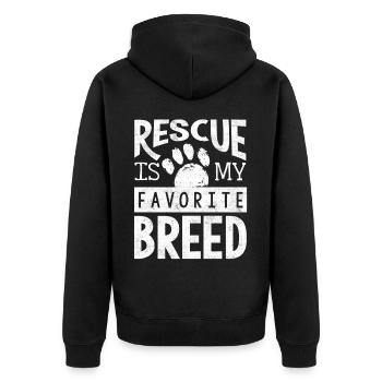 Sauvetage de chien, chiens, chien - Veste à capuche bio Premium Unisexe - noir - Dos - Nico (187cm)