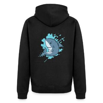 Requin dans un animal japonais de style kawaii - Veste à capuche bio Premium Unisexe - noir - Dos - Nico (187cm)