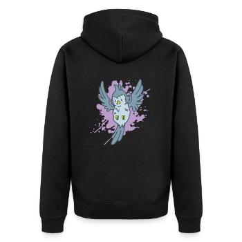 Bird in Japanese kawaii style animal - Unisex Premium Organic Zip Hoodie - black - Back - Nico (187cm)