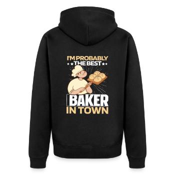 Baking Baker Bakery - Veste à capuche bio Premium Unisexe - noir - Dos - Nico (187cm)