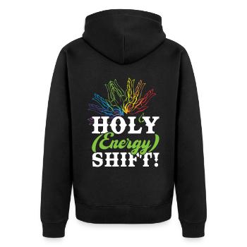 Holy Energy Shift - Praticien de Reiki - Veste à capuche bio Premium Unisexe - noir - Dos - Nico (187cm)