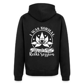 J’étais normale, jusqu’à la première séance de Reiki - Veste à capuche bio Premium Unisexe - noir - Dos - Nico (187cm)