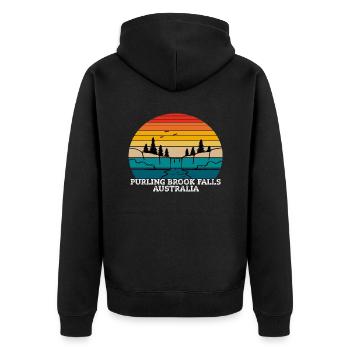 Purling Brook Falls Australia - Unisex Premium Organic Zip Hoodie - black - Back - Nico (187cm)