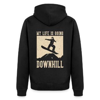 Ma vie est en descente Snowboard - Veste à capuche bio Premium Unisexe - noir - Dos - Nico (187cm)