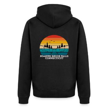 Roaring Brook Falls Connecticut - Unisex Premium Organic Zip Hoodie - black - Back - Nico (187cm)