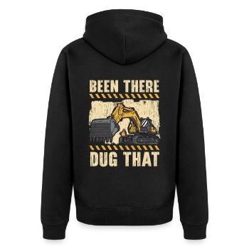 Been There Dug That Excavator Construction Digger - Unisex Premium Organic Zip Hoodie - black - Back - Nico (187cm)