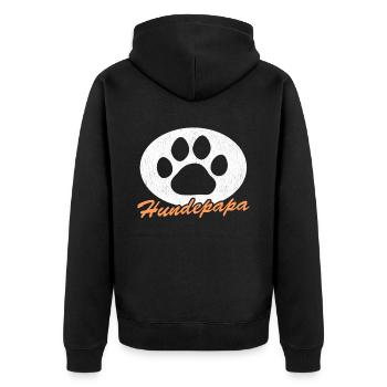 Dog Papa Master Dogs Dog Owner Gift - Unisex Premium Organic Zip Hoodie - black - Back - Nico (187cm)