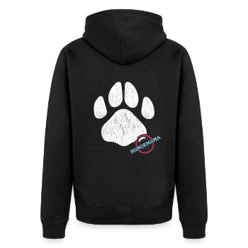 Hundemama Frauchen Hundebesitzerin Geschenk - Unisex Premium Bio Zip Hoodie - Schwarz - Hinten - Nico (187cm)