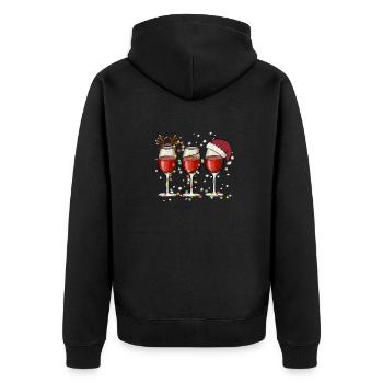 Wine Lovers Noël Chapeau de Noël Tenue Noël - Veste à capuche bio Premium Unisexe - noir - Dos - Nico (187cm)