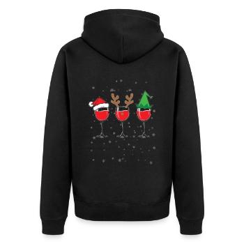 Wine Lovers Noël Chapeau de Noël Tenue Noël - Veste à capuche bio Premium Unisexe - noir - Dos - Nico (187cm)