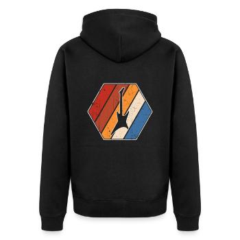 EGitarre Retro - Unisex Premium Organic Zip Hoodie - black - Back - Nico (187cm)