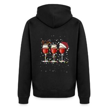 Wine Lovers Noël Chapeau de Noël Tenue Noël - Veste à capuche bio Premium Unisexe - noir - Dos - Nico (187cm)