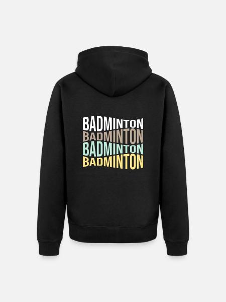 Badminton - Unisex Premium Bio Zip Hoodie - Schwarz
