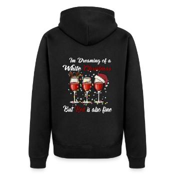 I'm Dreaming of a White Christmas but Red is also - Unisex Premium Organic Zip Hoodie - black - Back - Nico (187cm)