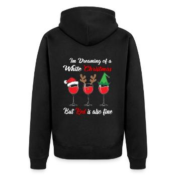 I'm Dreaming of a White Christmas but Red is also - Unisex Premium Organic Zip Hoodie - black - Back - Nico (187cm)