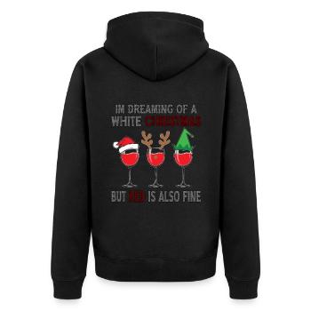 I'm Dreaming of a White Christmas but Red is also - Unisex Premium Organic Zip Hoodie - black - Back - Nico (187cm)