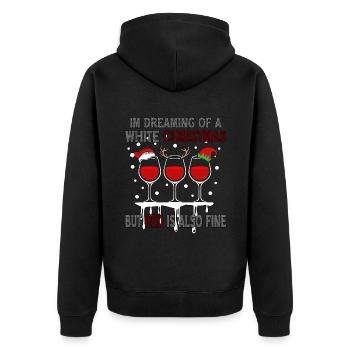 I'm Dreaming of a White Christmas but Red is also - Unisex Premium Organic Zip Hoodie - black - Back - Nico (187cm)