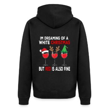 I'm Dreaming of a White Christmas but Red is also - Unisex Premium Organic Zip Hoodie - black - Back - Nico (187cm)