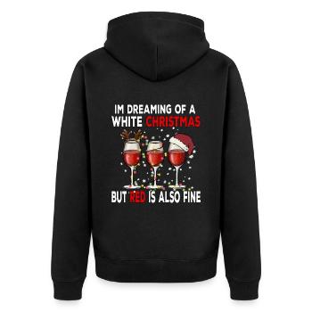 I'm Dreaming of a White Christmas but Red is also - Unisex Premium Organic Zip Hoodie - black - Back - Nico (187cm)
