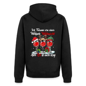 I dream of a white Christmas but red is - Unisex Premium Organic Zip Hoodie - black - Back - Nico (187cm)