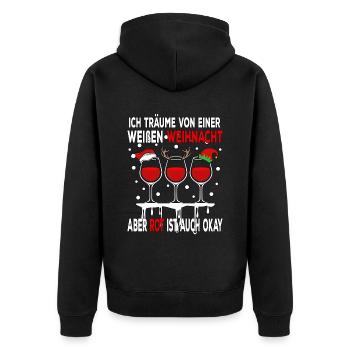 I dream of a white Christmas but red is - Unisex Premium Organic Zip Hoodie - black - Back - Nico (187cm)