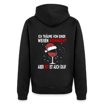 I dream of a white Christmas but red is - Unisex Premium Organic Zip Hoodie - black - Back - Nico (187cm)