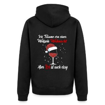 I dream of a white Christmas but red is - Unisex Premium Organic Zip Hoodie - black - Back - Nico (187cm)