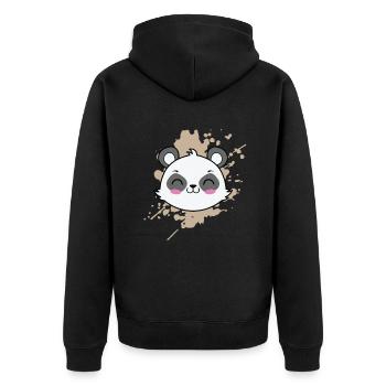 Chat raton laveur dans le style Kawaii Animal Japan - Veste à capuche bio Premium Unisexe - noir - Dos - Nico (187cm)