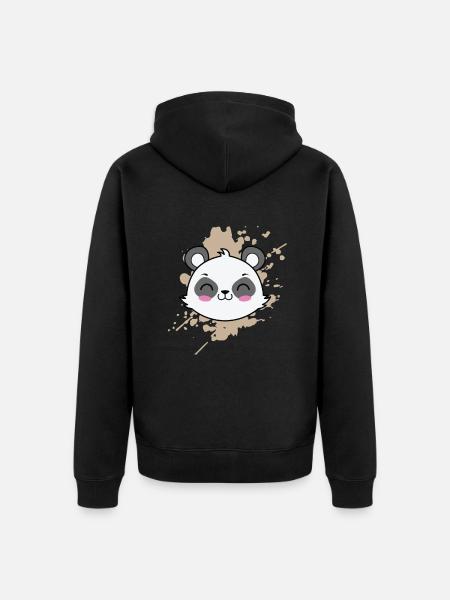 Chat raton laveur dans le style Kawaii Animal Japan - Veste à capuche bio Premium Unisexe - noir