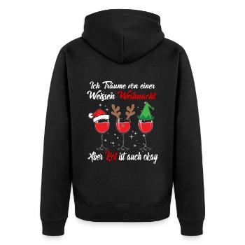 I dream of a white Christmas but red is - Unisex Premium Organic Zip Hoodie - black - Back - Nico (187cm)