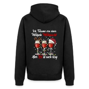 I dream of a white Christmas but red is - Unisex Premium Organic Zip Hoodie - black - Back - Nico (187cm)